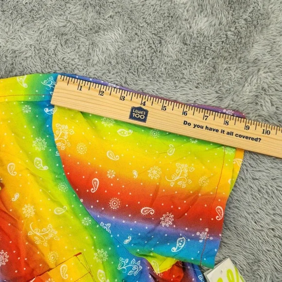 BP Shirt Womens M Rainbow Be Proud Camp Stripe Paisley Button Down BP441189MN - Picture 11 of 12